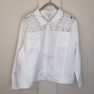 Erin London White Lace Cut Out Jacket